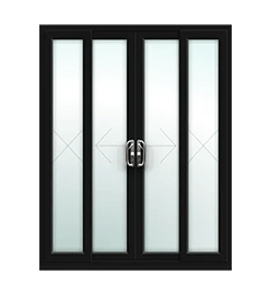 Black 4 Pane Sliding Patio Doors