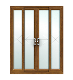 Golden Oak 4 Pane Sliding Patio Doors