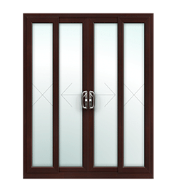 Rosewood 4 Pane Sliding Patio Doors